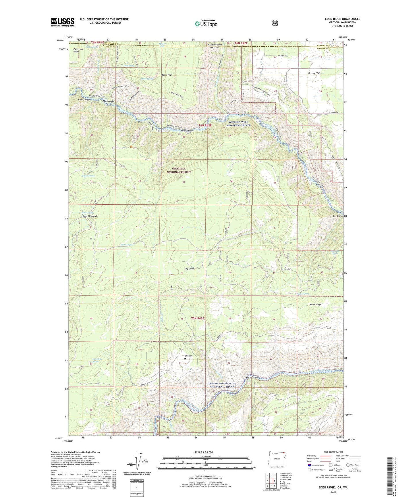 Eden Ridge Oregon US Topo Map Image