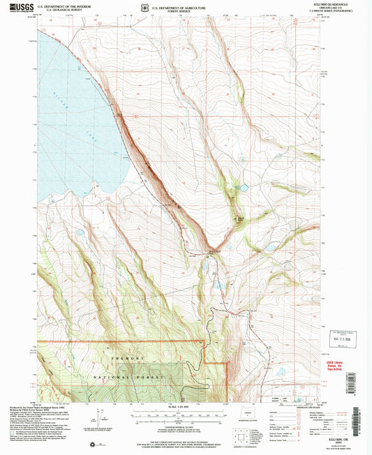Classic USGS Egli Rim Oregon 7.5'x7.5' Topo Map Image