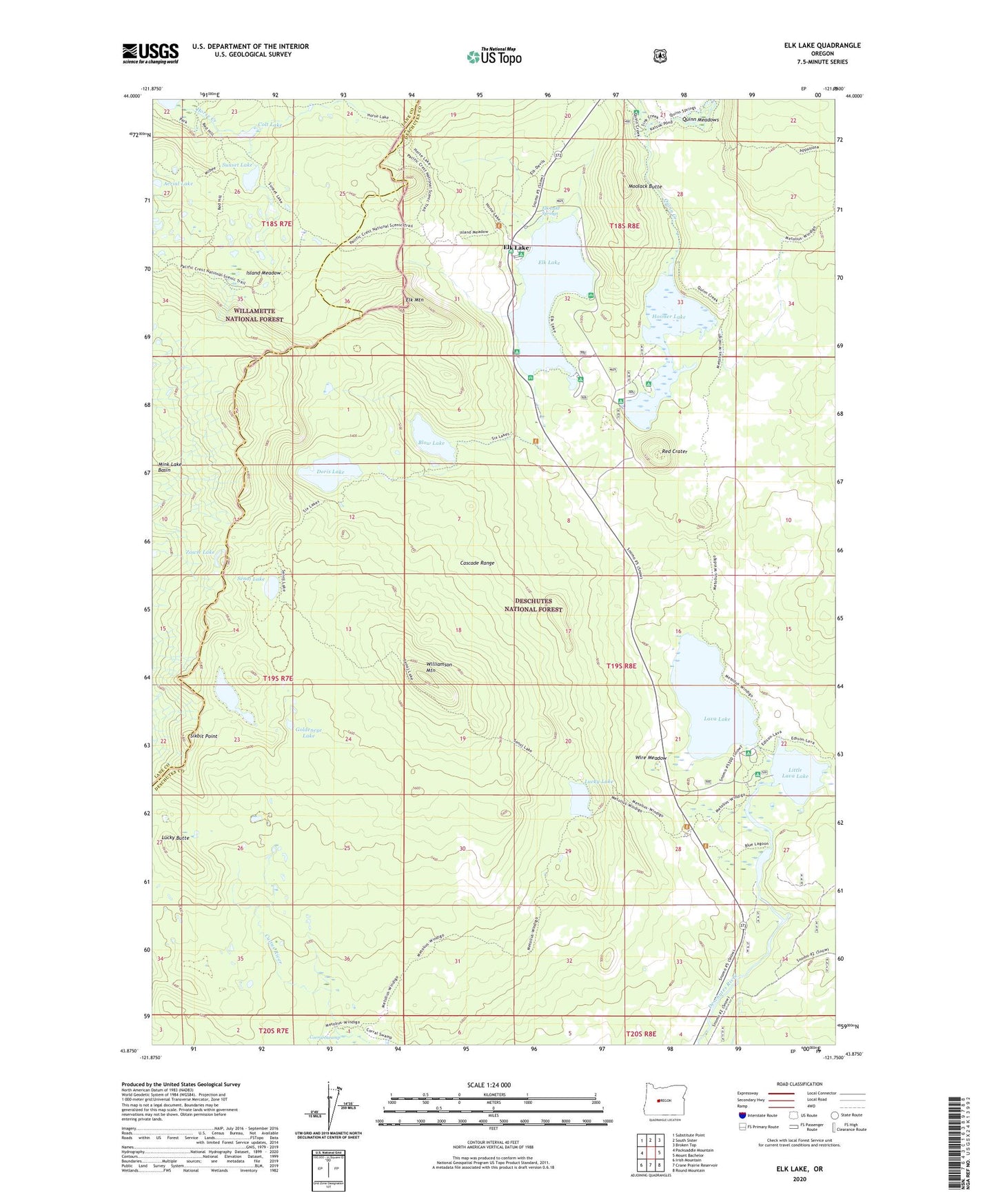 Elk Lake Oregon US Topo Map Image