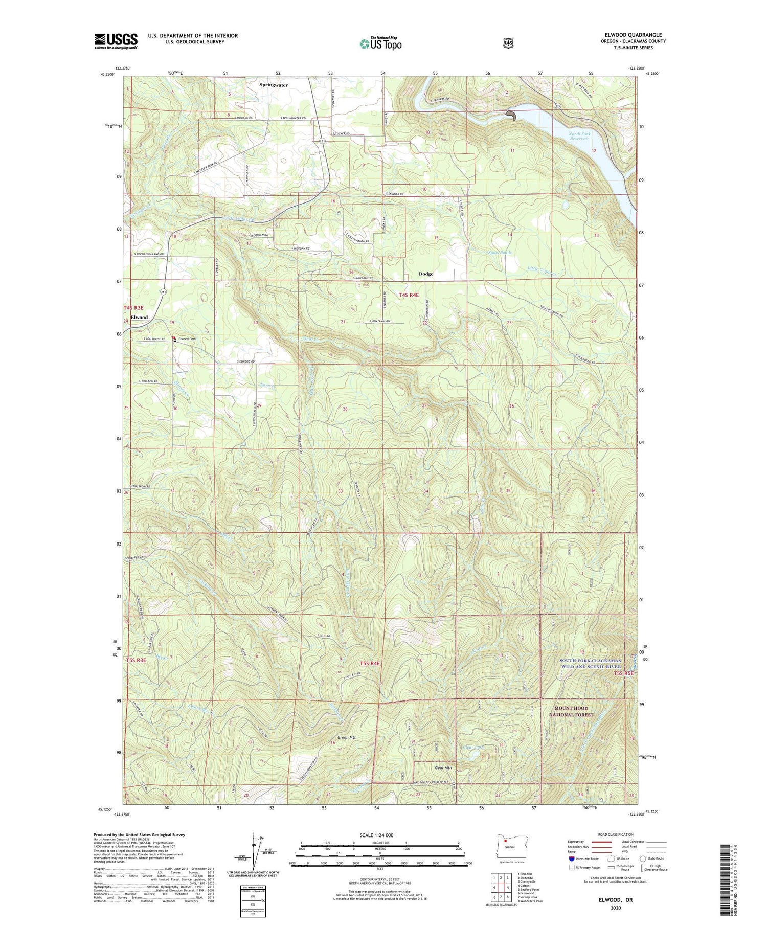 Elwood Oregon US Topo Map Image