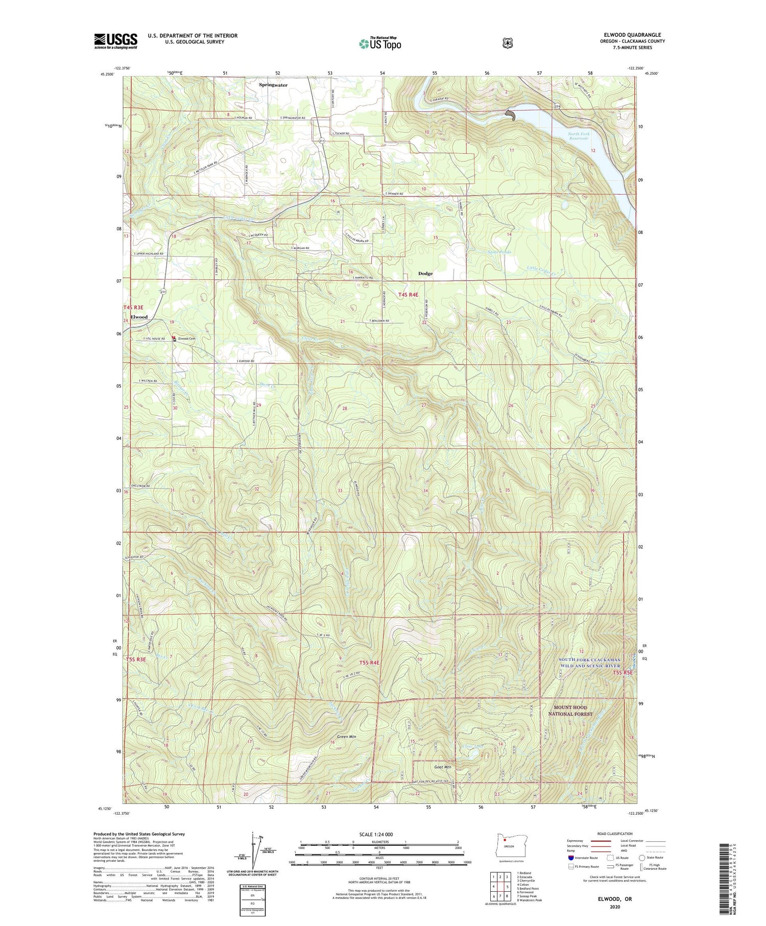 Elwood Oregon US Topo Map Image