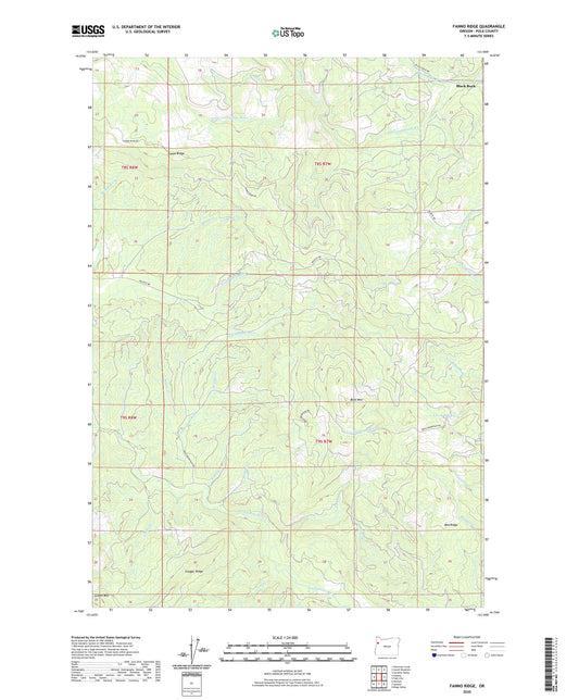 Fanno Ridge Oregon US Topo Map Image