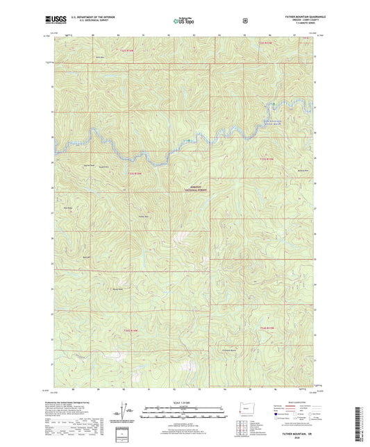 Father Mountain Oregon US Topo Map Image