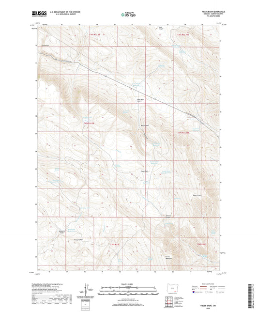 Fields Basin Oregon US Topo Map Image