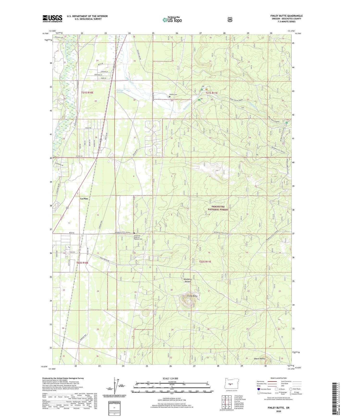 Finley Butte Oregon US Topo Map Image