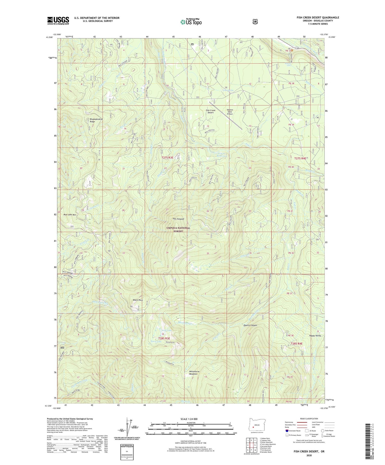 Fish Creek Desert Oregon US Topo Map Image