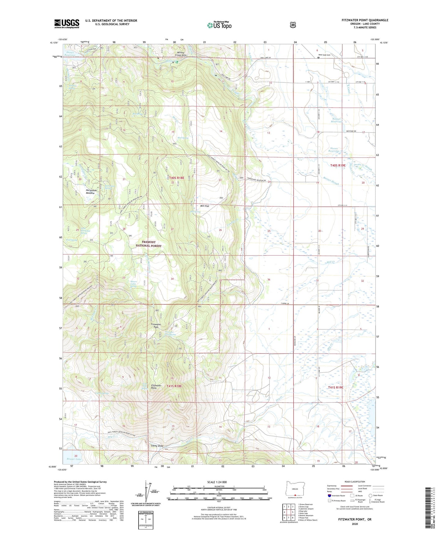 Fitzwater Point Oregon US Topo Map Image