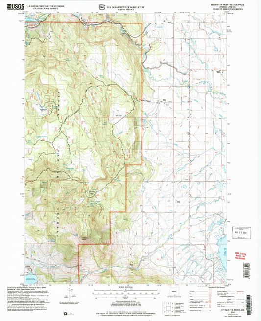 Classic USGS Fitzwater Point Oregon 7.5'x7.5' Topo Map Image
