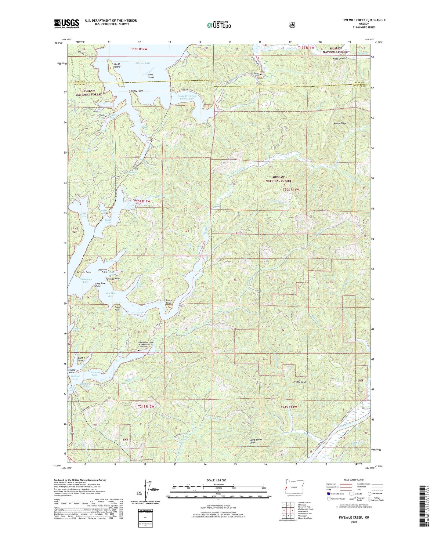 Fivemile Creek Oregon US Topo Map Image