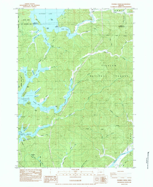 Classic USGS Fivemile Creek Oregon 7.5'x7.5' Topo Map Image
