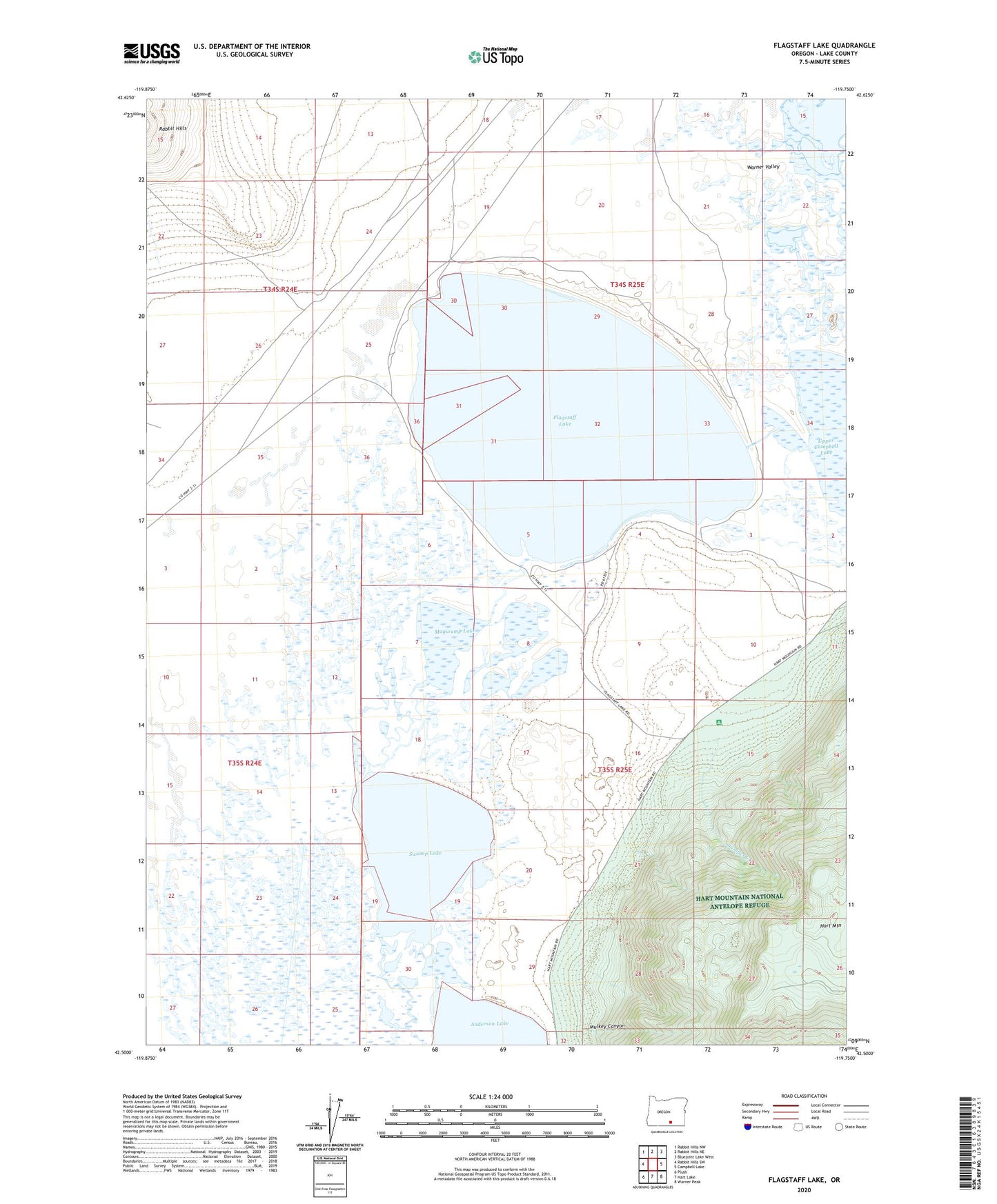 Flagstaff Lake Oregon US Topo Map Image