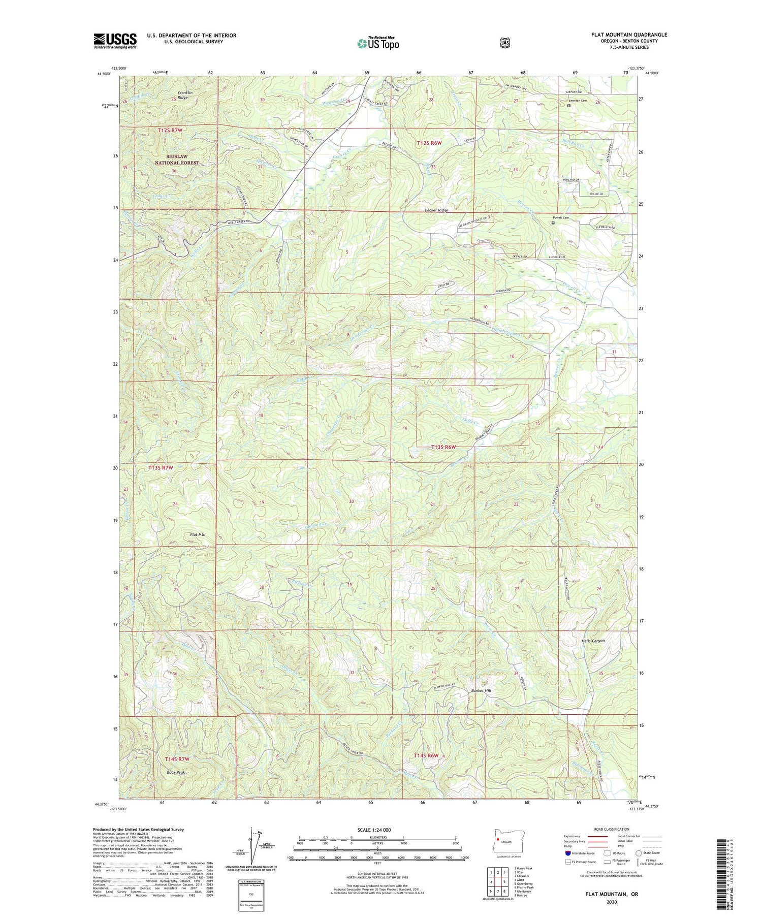 Flat Mountain Oregon US Topo Map Image