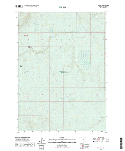 Flook Lake Oregon US Topo Map Image