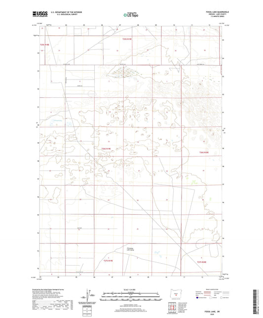 Fossil Lake Oregon US Topo Map Image