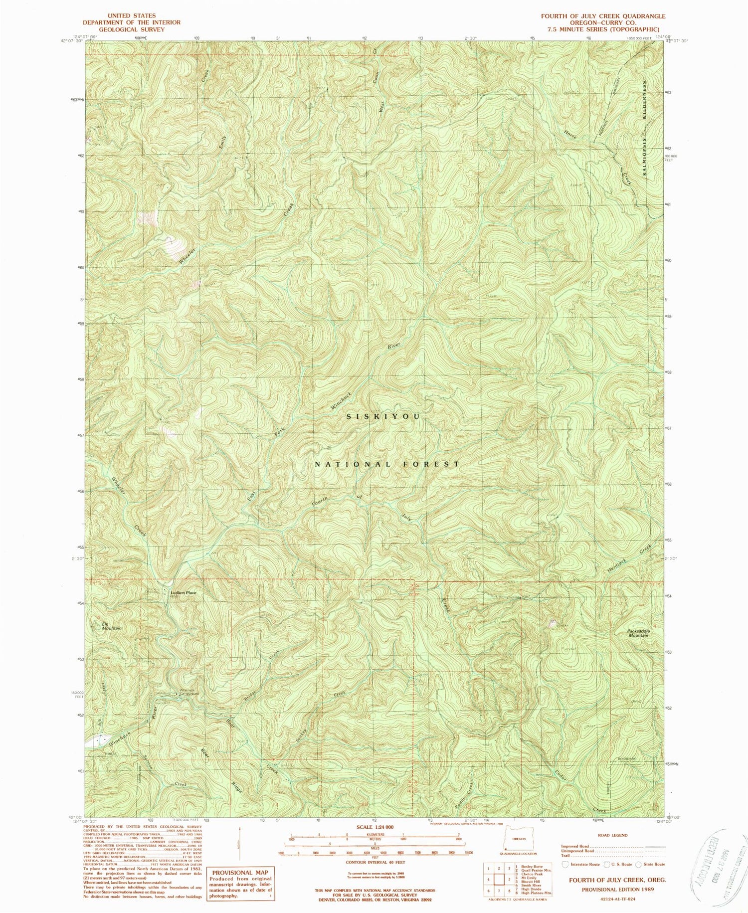 Classic USGS Fourth of July Creek Oregon 7.5'x7.5' Topo Map Image