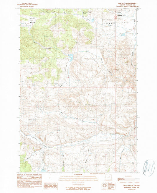 Classic USGS Frog Hollow Oregon 7.5'x7.5' Topo Map Image