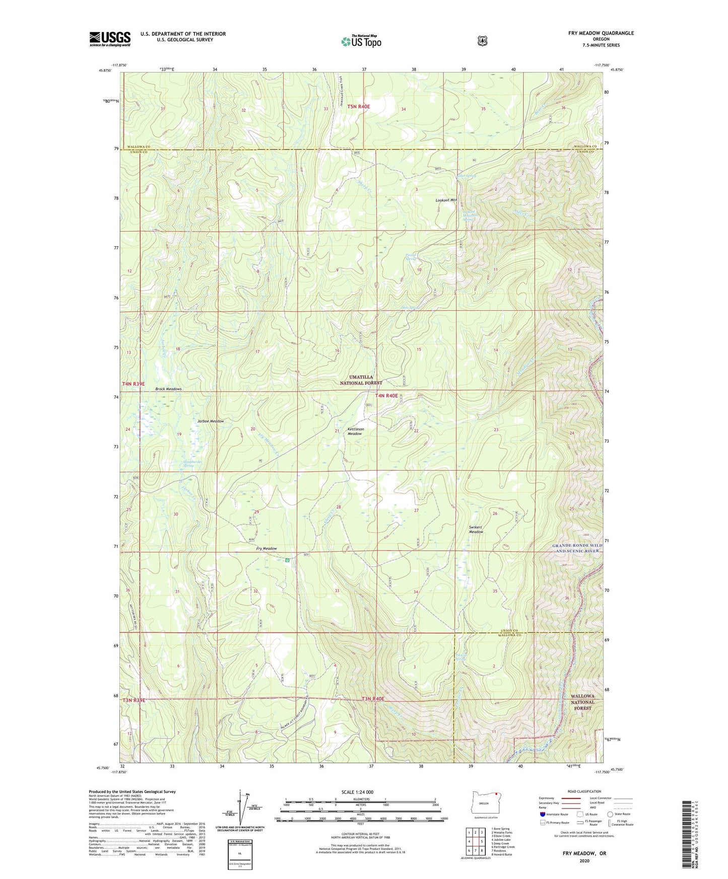 Fry Meadow Oregon US Topo Map Image