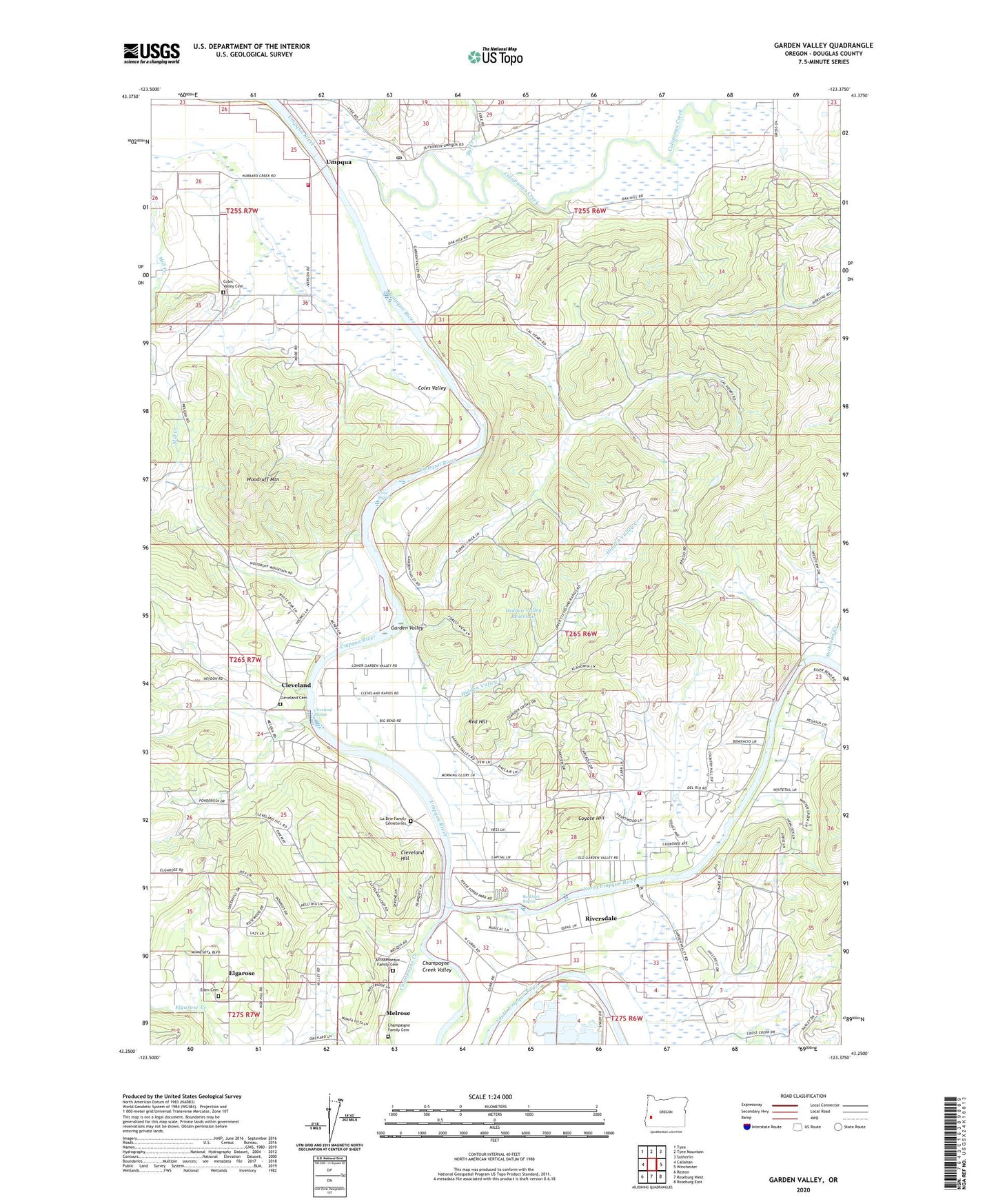 Garden Valley Oregon US Topo Map Image