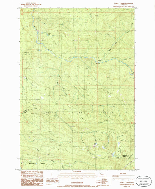 Classic USGS Gawley Creek Oregon 7.5'x7.5' Topo Map Image