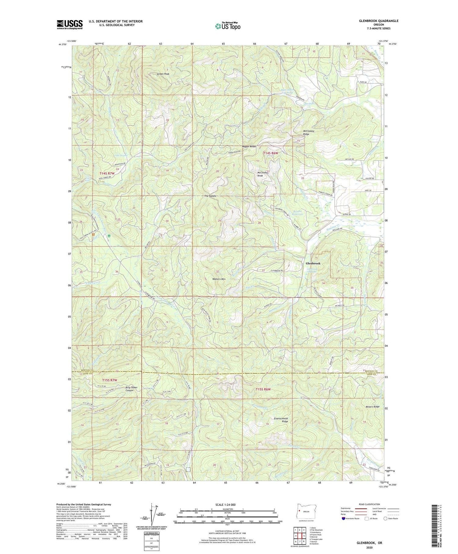 Glenbrook Oregon US Topo Map Image