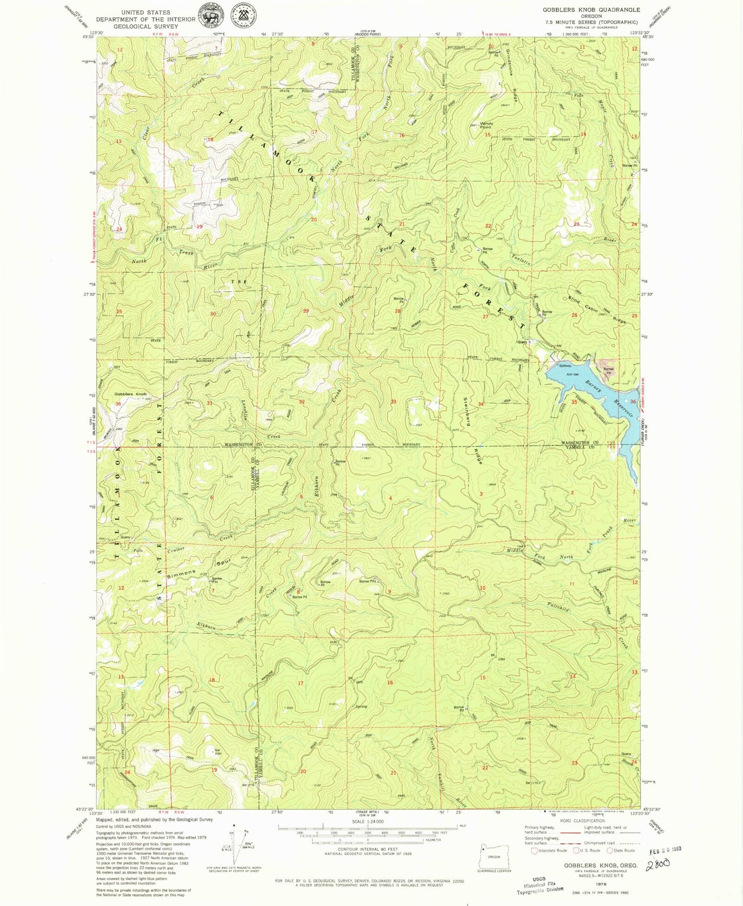 Classic USGS Gobblers Knob Oregon 7.5'x7.5' Topo Map Image