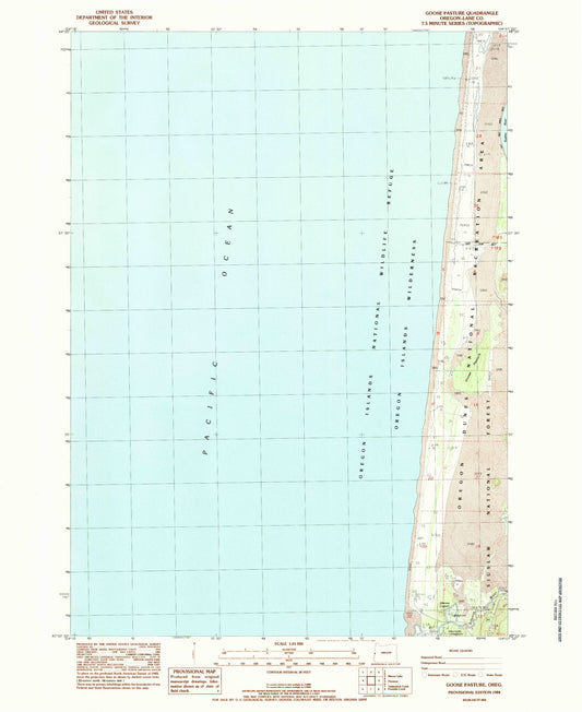 Classic USGS Goose Pasture Oregon 7.5'x7.5' Topo Map Image