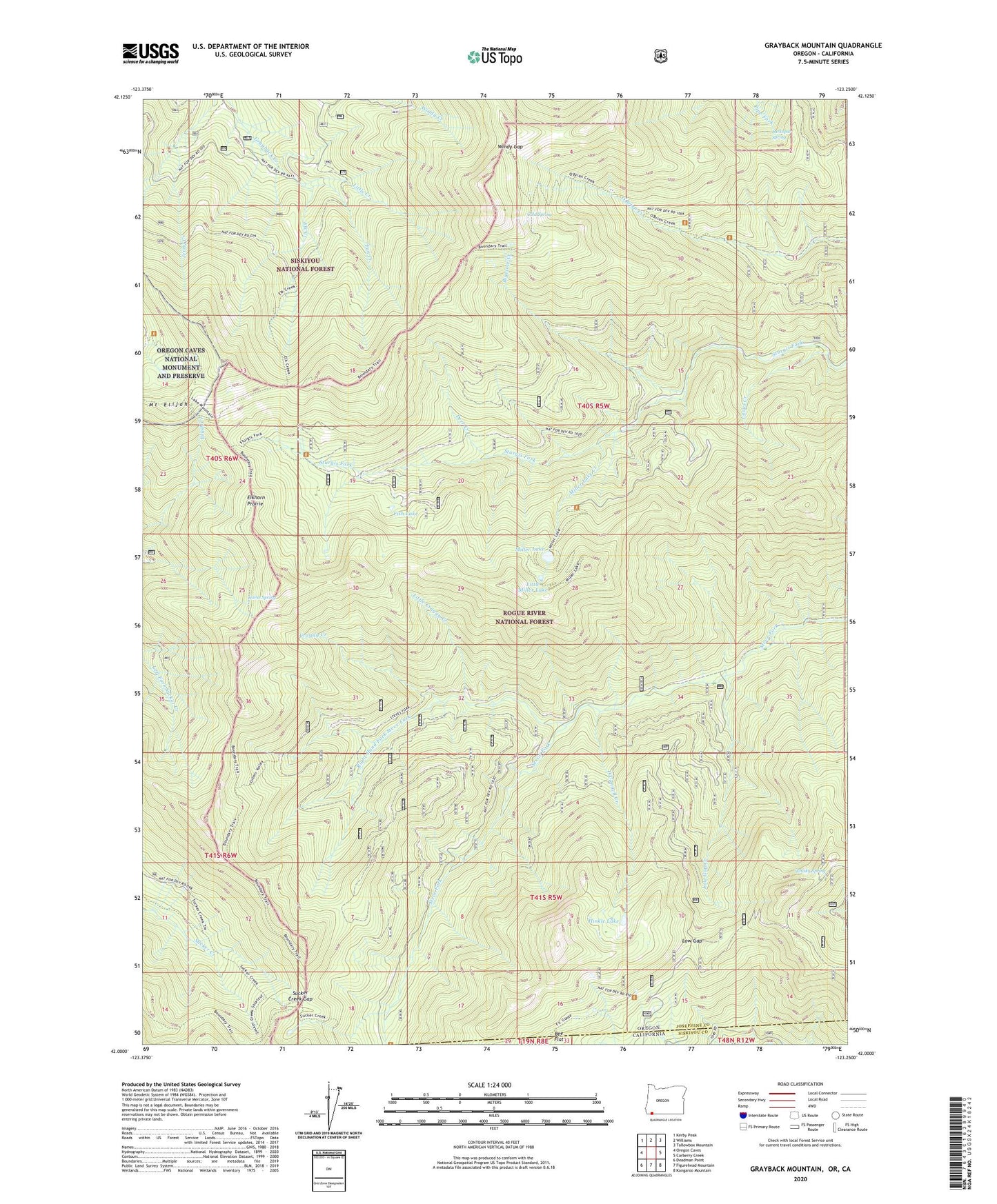 Grayback Mountain Oregon US Topo Map Image