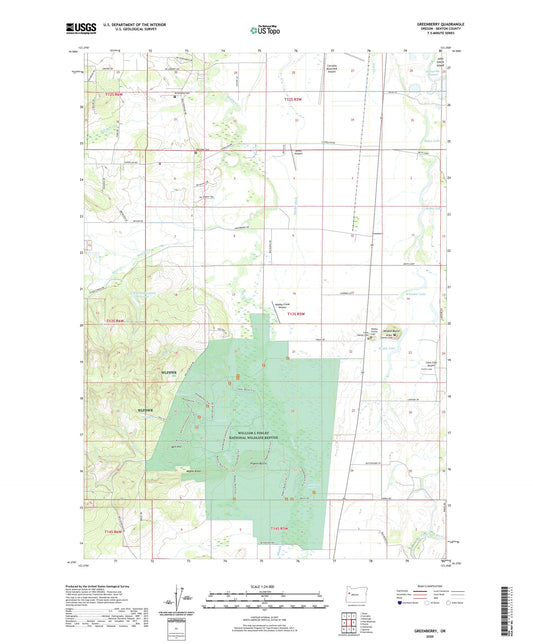 Greenberry Oregon US Topo Map Image
