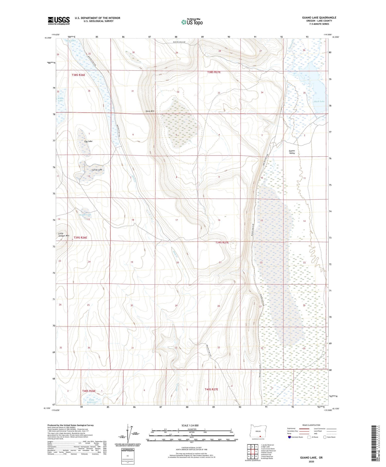 Guano Lake Oregon US Topo Map Image