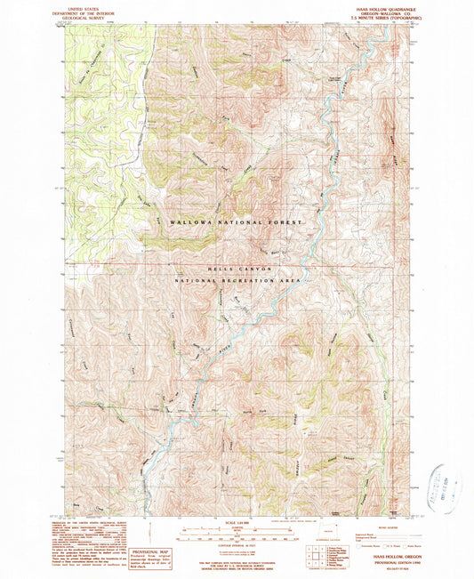 Classic USGS Haas Hollow Oregon 7.5'x7.5' Topo Map Image