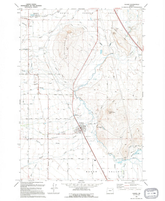 Classic USGS Haines Oregon 7.5'x7.5' Topo Map Image