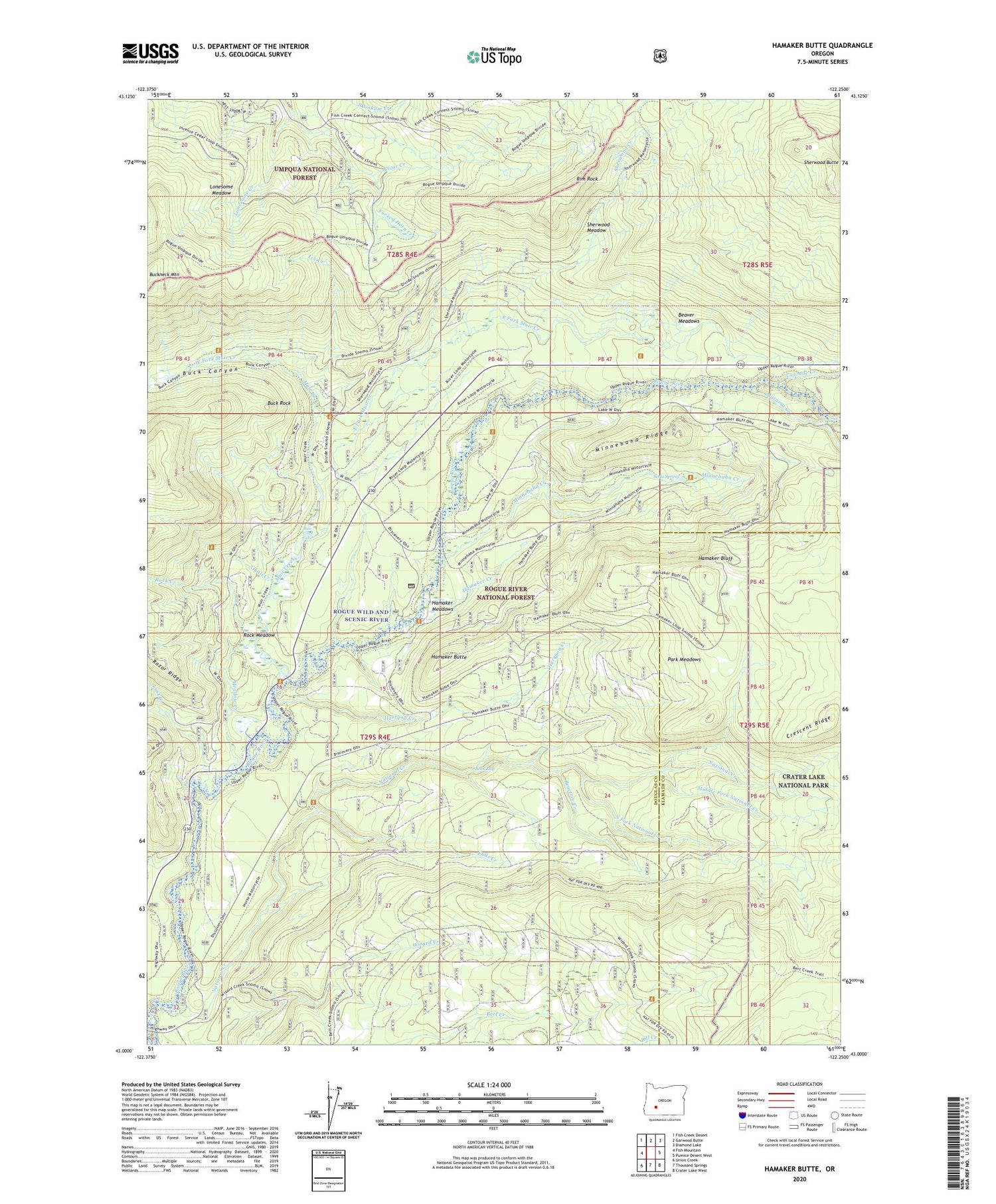 Hamaker Butte Oregon US Topo Map Image