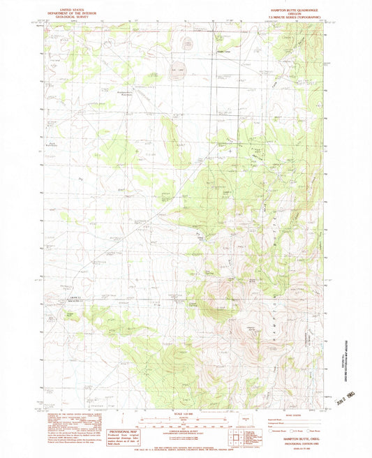 Classic USGS Hampton Butte Oregon 7.5'x7.5' Topo Map Image