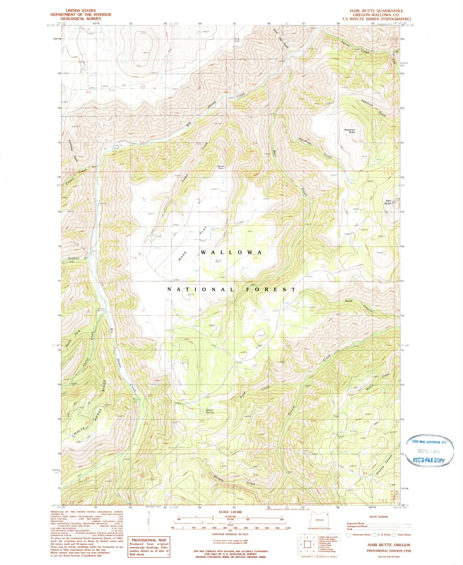 Classic USGS Harl Butte Oregon 7.5'x7.5' Topo Map Image
