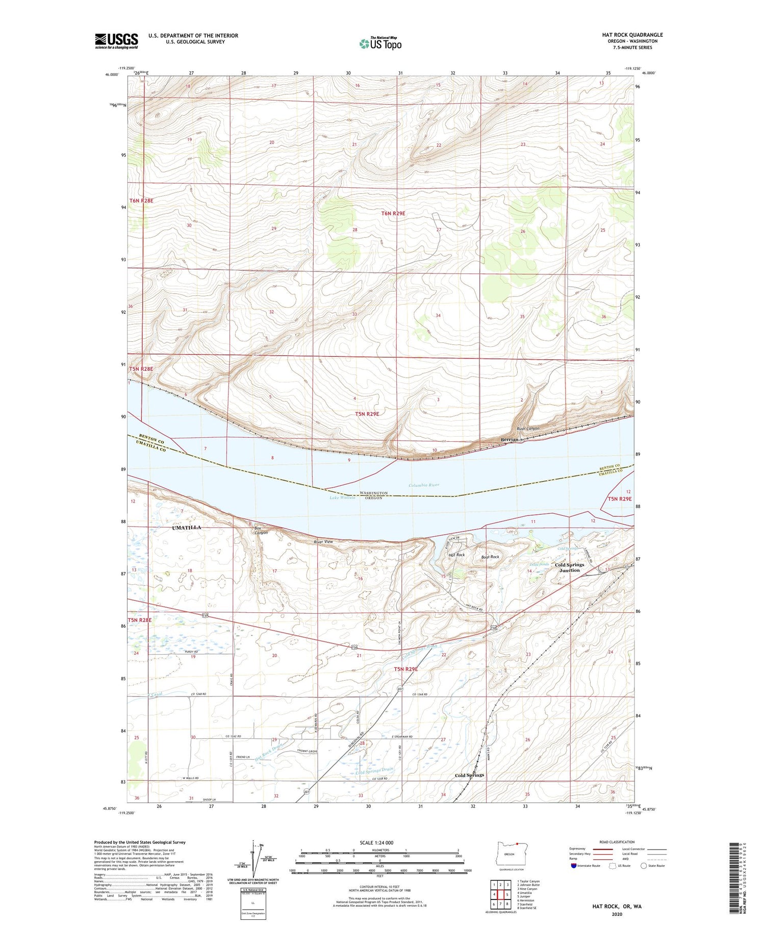 Hat Rock Oregon US Topo Map Image