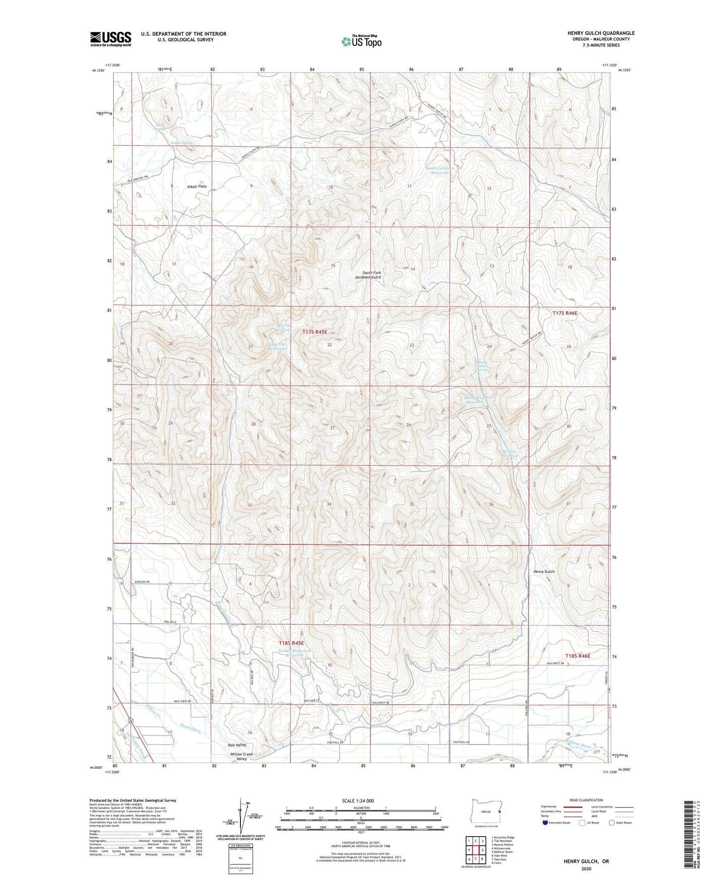 Henry Gulch Oregon US Topo Map Image