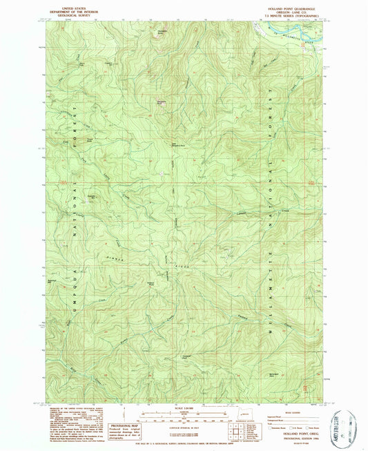 Classic USGS Holland Point Oregon 7.5'x7.5' Topo Map Image