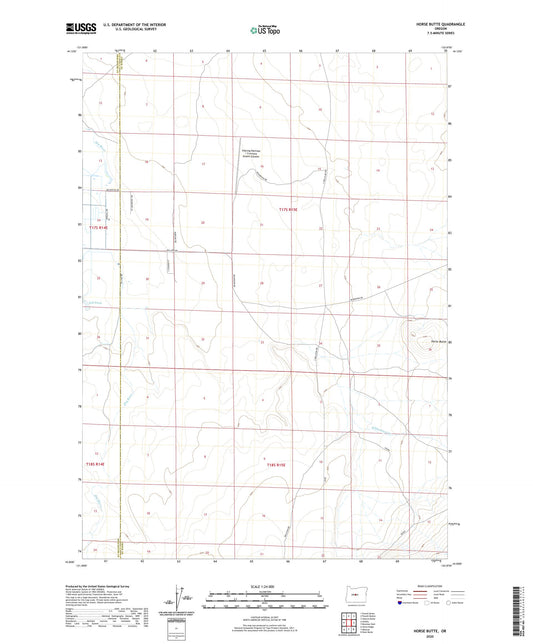 Horse Butte Oregon US Topo Map Image