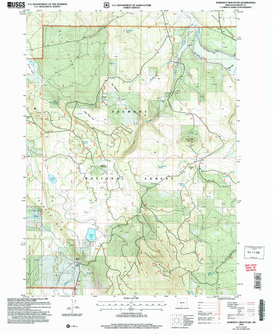 Classic USGS Horsefly Mountain Oregon 7.5'x7.5' Topo Map Image