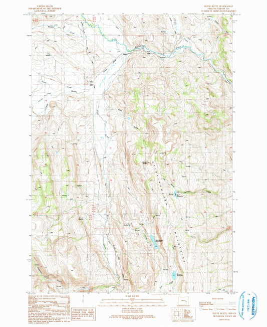 Classic USGS House Butte Oregon 7.5'x7.5' Topo Map Image