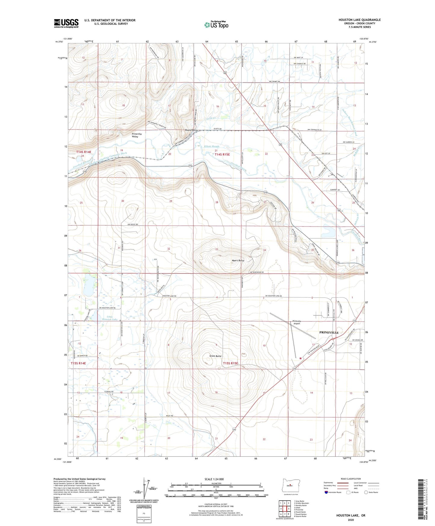 Houston Lake Oregon US Topo Map Image