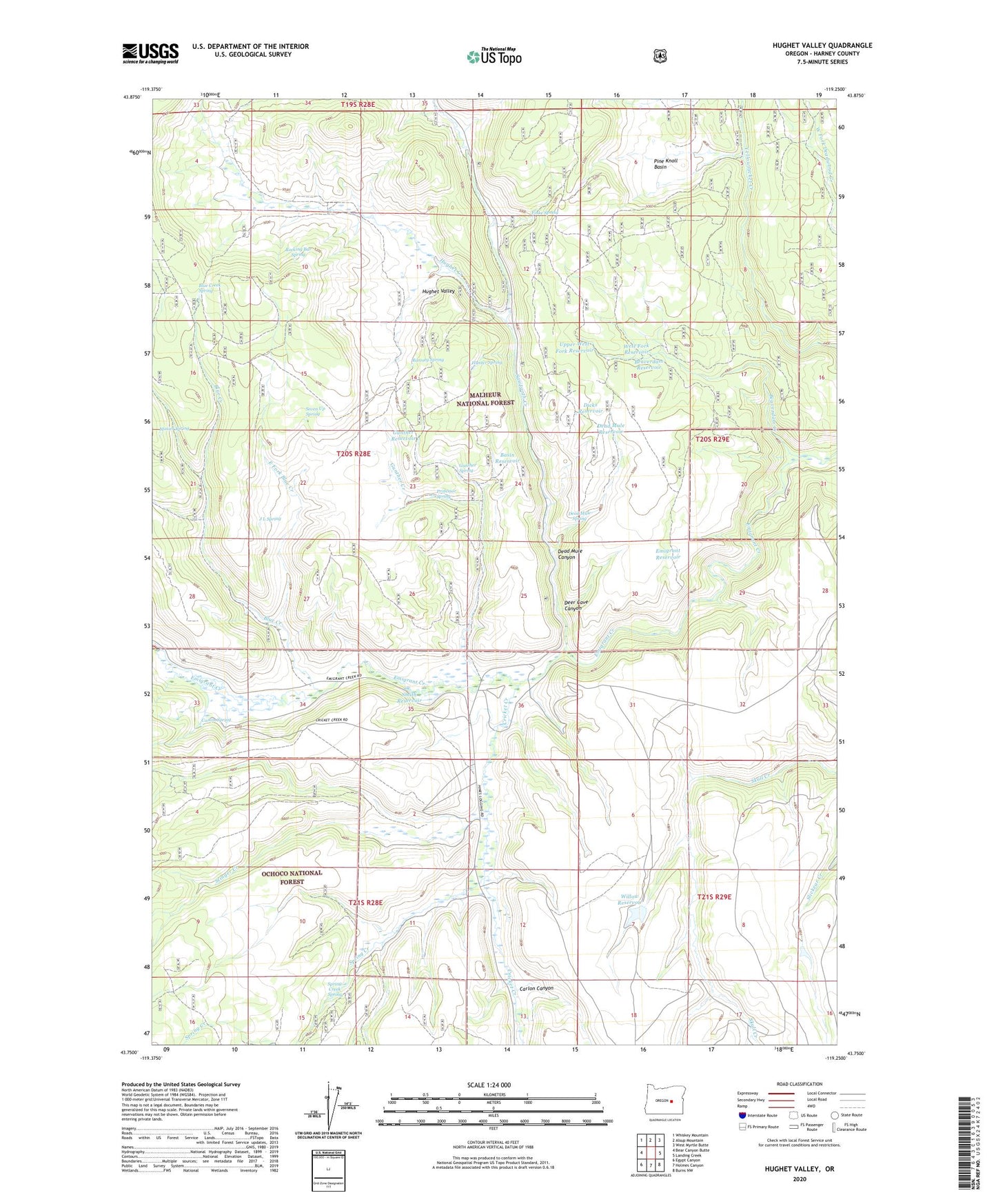Hughet Valley Oregon US Topo Map Image