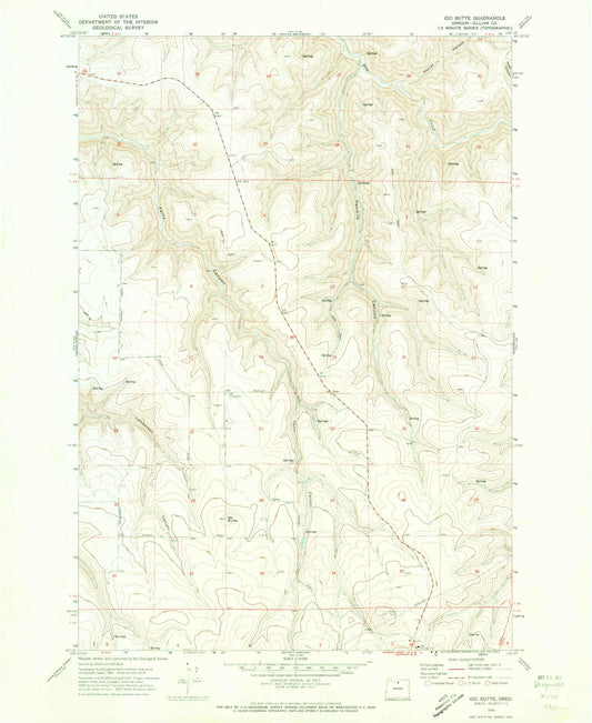 Classic USGS Igo Butte Oregon 7.5'x7.5' Topo Map Image