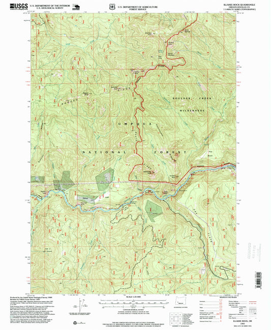 Classic USGS Illahee Rock Oregon 7.5'x7.5' Topo Map Image