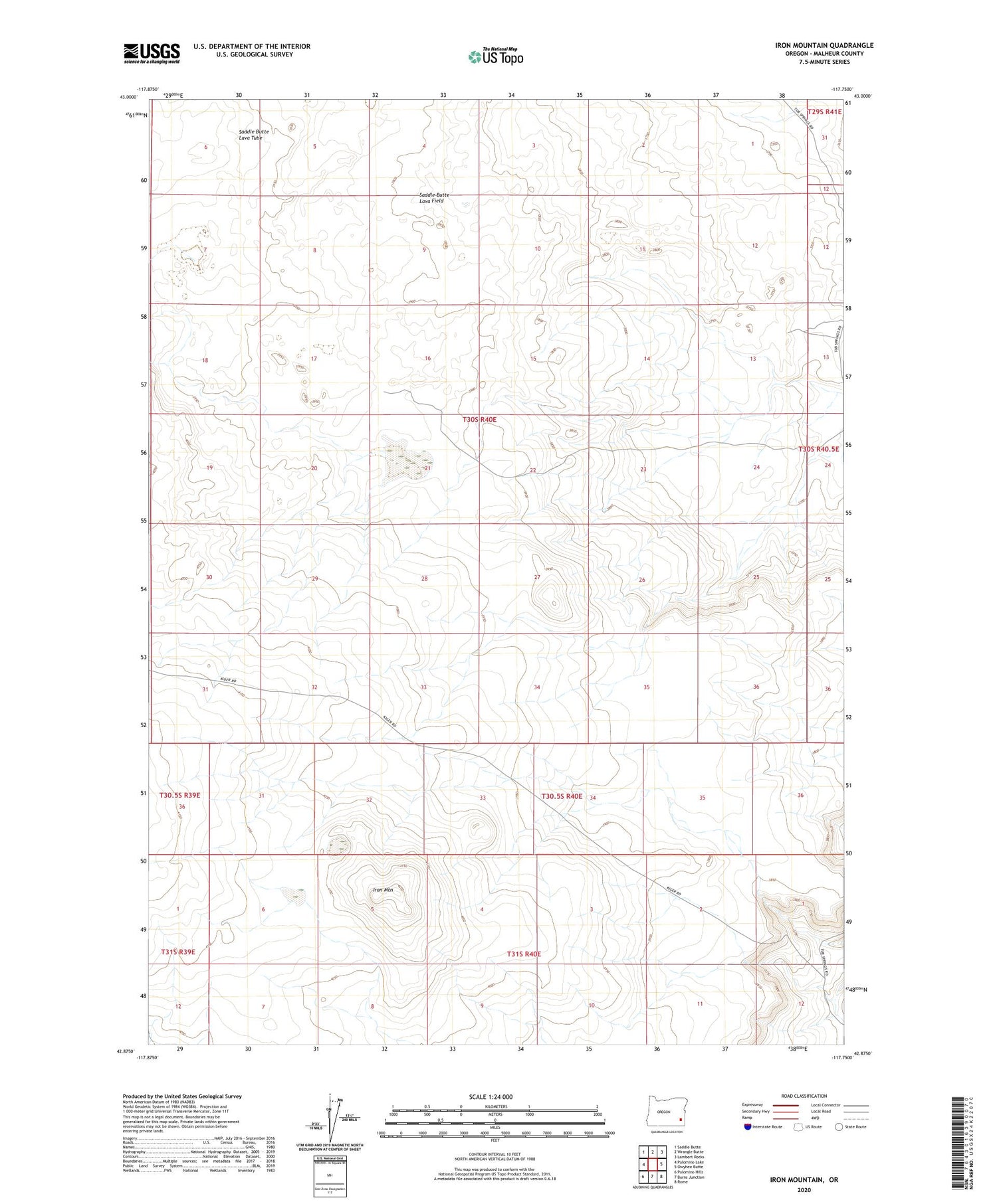 Iron Mountain Oregon US Topo Map Image