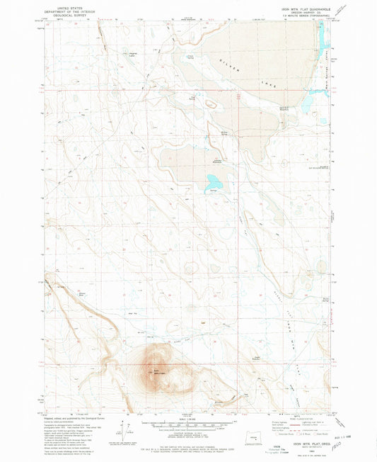 Classic USGS Iron Mountain Flat Oregon 7.5'x7.5' Topo Map Image