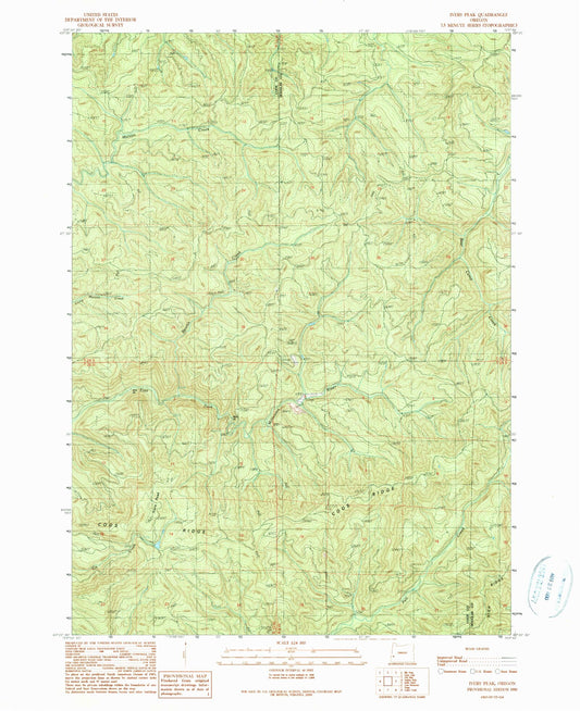 Classic USGS Ivers Peak Oregon 7.5'x7.5' Topo Map Image