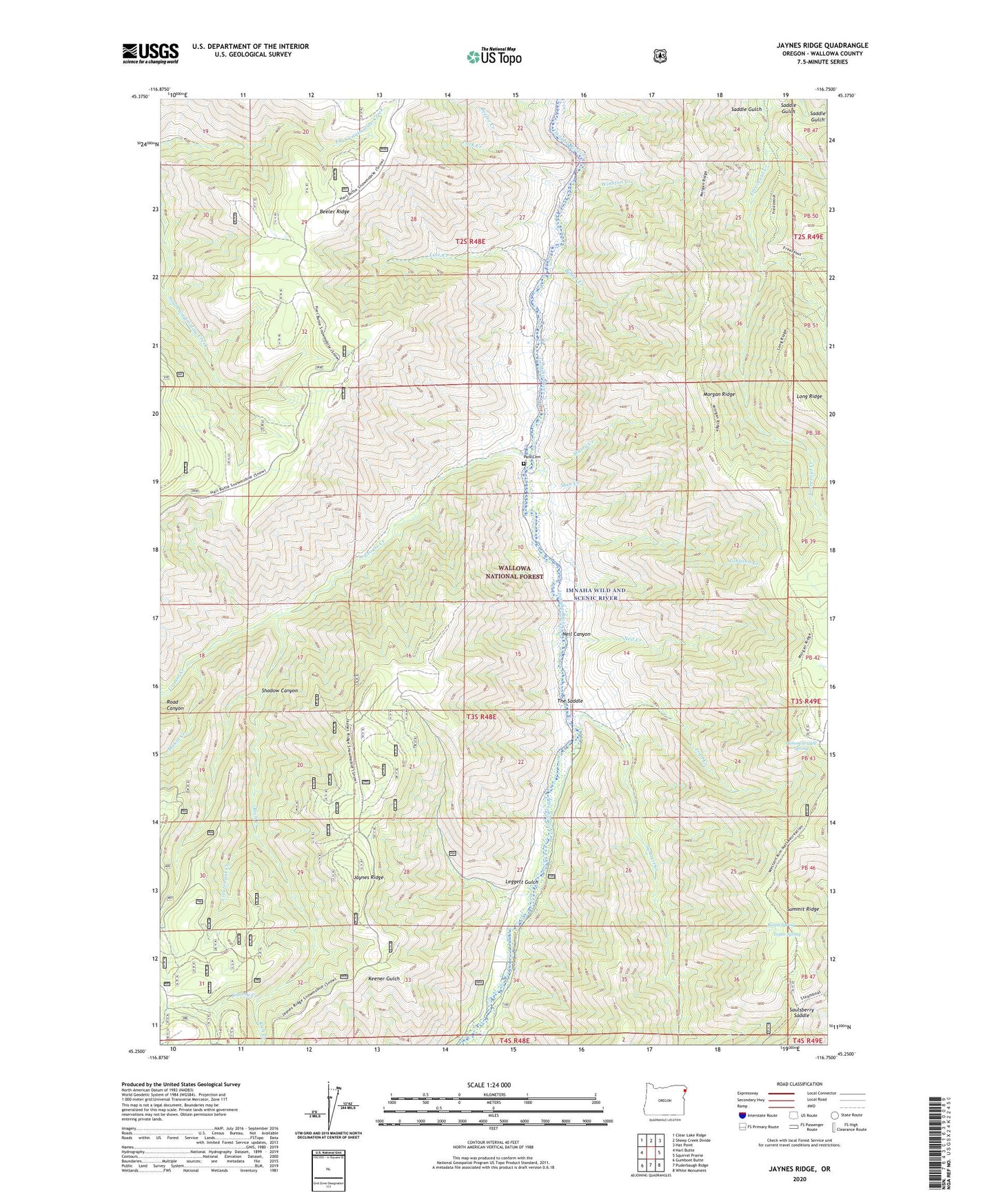 Jaynes Ridge Oregon US Topo Map Image