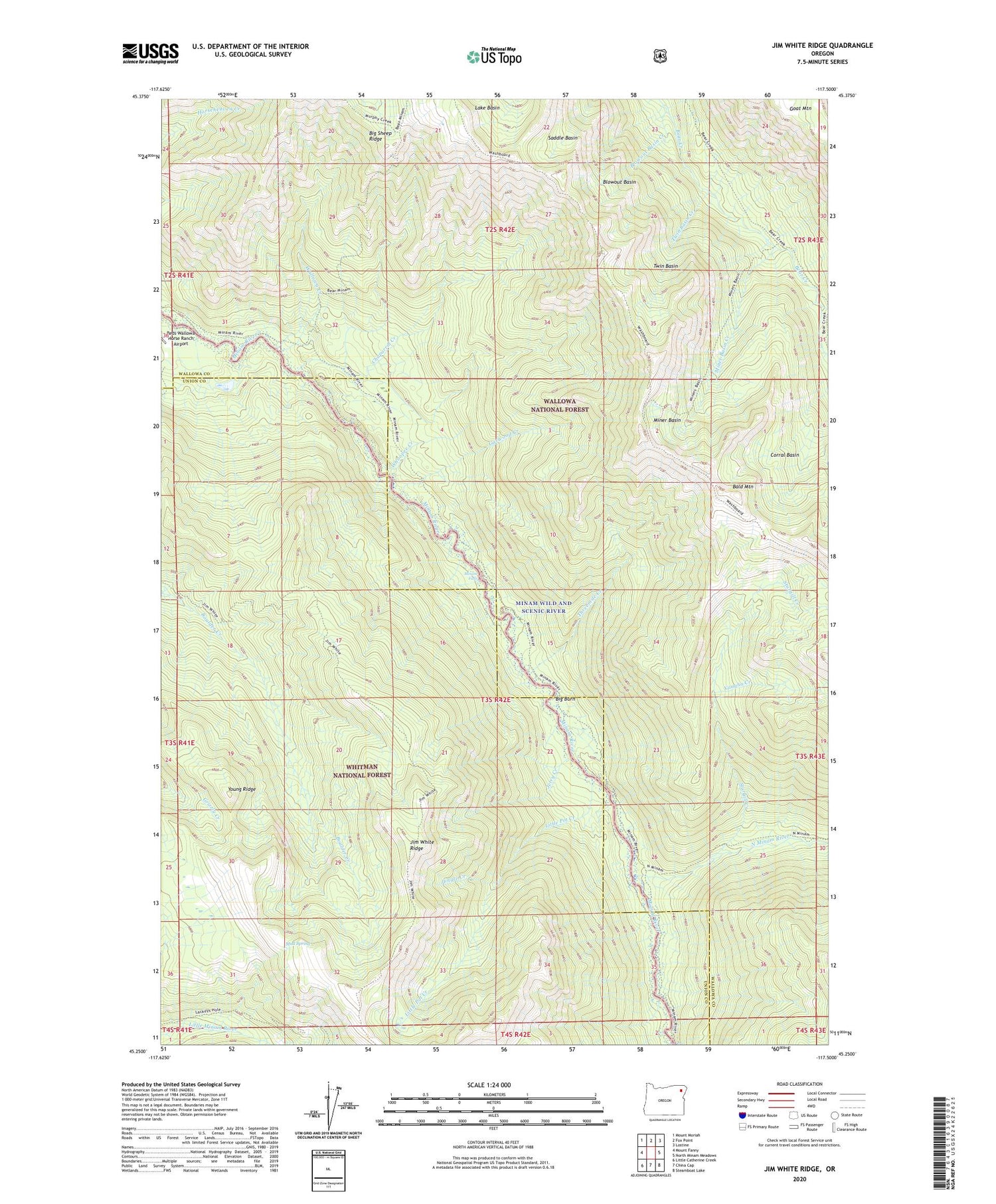 Jim White Ridge Oregon US Topo Map Image