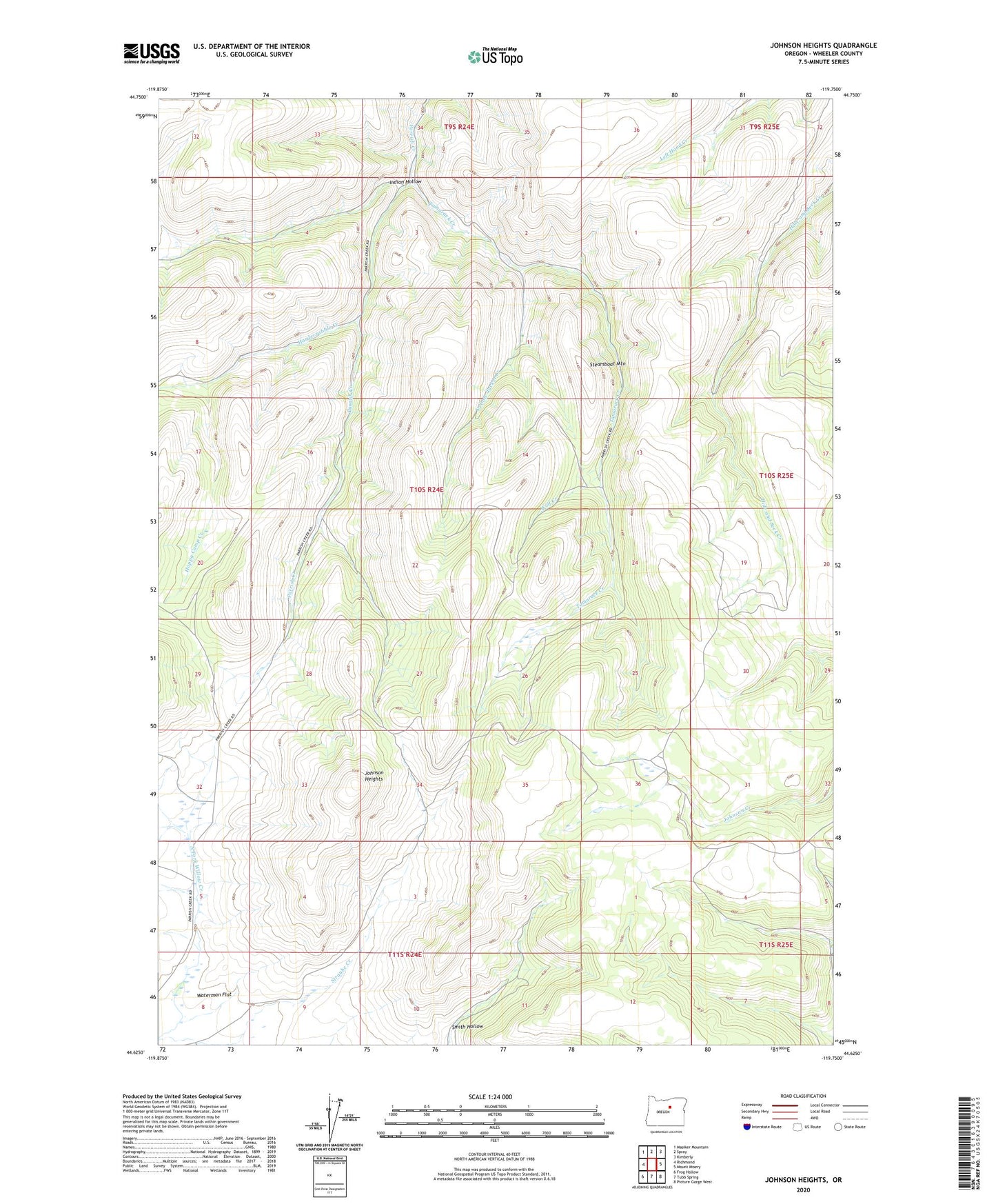 Johnson Heights Oregon US Topo Map Image
